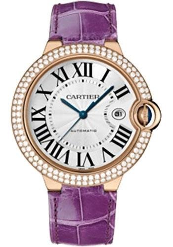 Cartier Ballon Bleu de Cartier Watch – Large Rose Gold Case – Diamond Bezel – Alligator Strap – WE900851