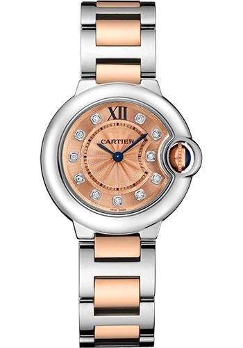 Cartier Ballon Bleu de Cartier Watch – 28 mm Steel Case – Pink Gold Bezel – Pink Dial – Pink Gold And Steel Bracelet – WE902052