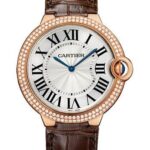 Cartier Ballon Bleu De Cartier Watch – 40 mm Pink Gold Diamond Case – Diamond Bezel – Diamond Dial – Brown Alligator Strap – WE902055
