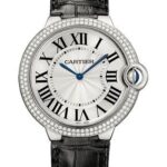 Cartier Ballon Bleu De Cartier Watch – 40 mm White Gold Diamond Case – Diamond Bezel – Black Alligator Strap – WE902056