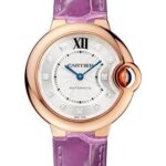 Cartier Ballon Bleu de Cartier Watch – 33 mm Pink Gold Case – Purple Alligator Strap – WE902063