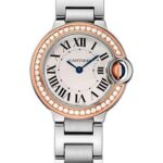 Cartier Ballon Bleu de Cartier Watch – 28 mm Steel Case – Pink Gold Diamond Bezel – WE902079