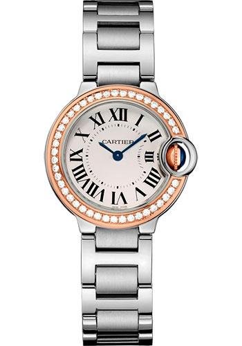 Cartier Ballon Bleu de Cartier Watch – 28 mm Steel Case – Pink Gold Diamond Bezel – WE902079