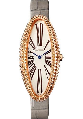 Cartier Baignoire Allongee Watch – 47 mm Pink Gold Case – Light Gray Strap – WGBA0009