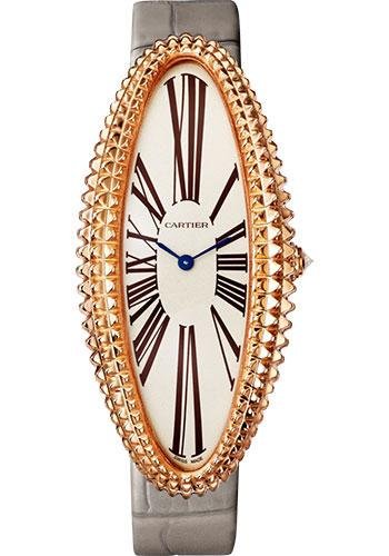 Cartier Baignoire Allongee Watch – 52 mm Pink Gold Case – Light Gray Strap – WGBA0010