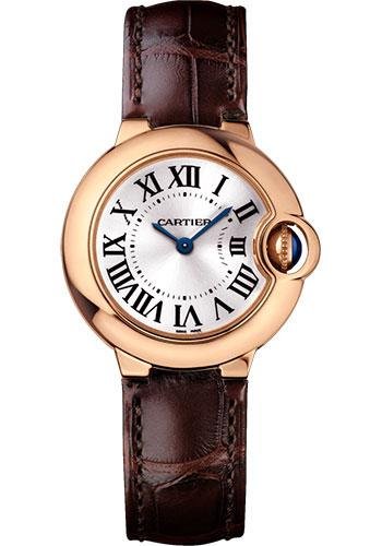 Cartier Ballon Bleu de Cartier Watch – 28 mm Pink Gold Case – Brown Alligator Strap – WGBB0007