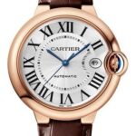 Cartier Ballon Bleu de Cartier Watch – 40 mm Pink Gold Case – Silvered Dial – Interchangeable Brown Leather Strap – WGBB0035