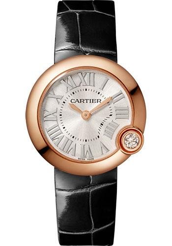 Cartier Ballon Blanc de Cartier Watch – 30 mm Pink Gold Case – Black Alligator Strap – WGBL0003