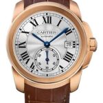 Cartier Calibre de Cartier Watch – 38 mm Pink Gold Case – Silvered Dial – Dark Brown Alligator Strap – WGCA0003