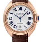 Cartier Cle De Cartier Watch – 40 mm Pink Gold Case – Silver Dial – Brown Alligator Strap – WGCL0004