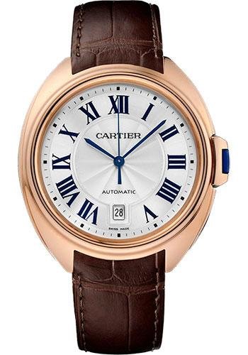 Cartier Cle De Cartier Watch – 40 mm Pink Gold Case – Silver Dial – Brown Alligator Strap – WGCL0004