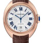 Cartier Cle de Cartier Watch – 40 mm Pink Gold Case – Silvered Dial – Brown Alligator Strap – WGCL0019