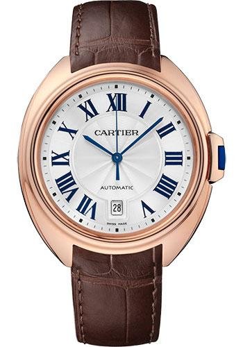 Cartier Cle de Cartier Watch – 40 mm Pink Gold Case – Silvered Dial – Brown Alligator Strap – WGCL0019