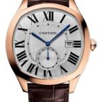 Cartier Drive de Cartier Watch – 40 mm Pink Gold Case – Silvered Dial – Brown Alligator Strap – WGNM0003