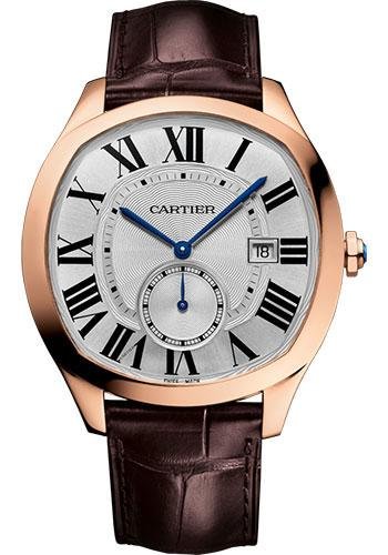 Cartier Drive de Cartier Watch – 40 mm Pink Gold Case – Silvered Dial – Brown Alligator Strap – WGNM0003