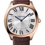 Cartier Drive de Cartier Extra Flat Watch – 38 mm Pink Gold Case – Silvered Dial – Brown Alligator Strap – WGNM0006