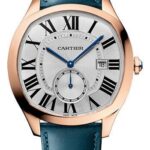 Cartier Drive de Cartier Watch – length: 40 mm Pink Gold Case – Silvered Dial – Two Smooth Calfskin Strap – WGNM0022