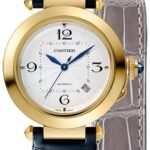 Cartier Pasha de Cartier Watch – 41 mm Yellow Gold Case – Silver Dial – Dark Gray And Navy Alligator Straps – WGPA0007