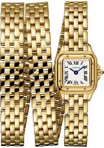 Cartier Panthere de Cartier Triple Loop Watch – 20 mm Yellow Gold Case – Diamond Bezel – Yellow Gold Triple Loop Bracelet – WGPN0012