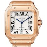 Cartier Santos de Cartier Watch – 39.8 mm Rose Gold Case – Silvered Opaline Dial – Alligator Skin Bracelet – WGSA0018