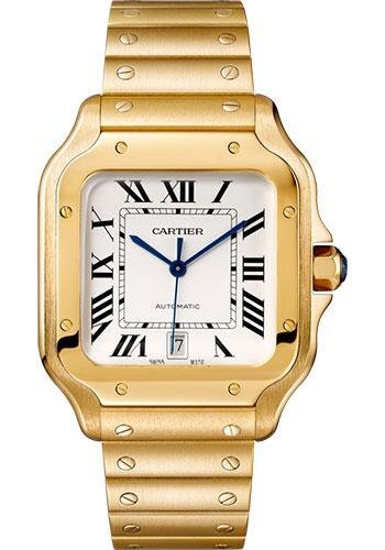Cartier Santos de Cartier Watch – 39.8 mm Yellow Gold Case – Silvered Dial – Second Bracelet – WGSA0029