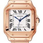 Cartier Santos de Cartier Watch – 35.1 mm Rose Gold Case – Silvered Opaline Dial – 18K Rose Gold Bracelet – WGSA0031
