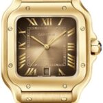 Cartier Santos De Cartier Watch Automatic Movement Yellow Gold Interchangeable Metal And Leather Bracelets – WGSA0095