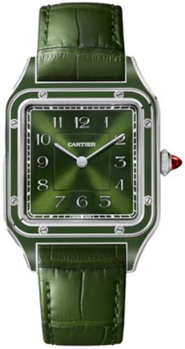 Cartier Santos-Dumont watch Large hand-wound movement platinum leather – WGSA0096