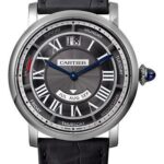 Cartier Rotonde de Cartier Annual Calendar Watch – 40 mm White Gold Case – Grey Dial – Black Alligator Strap – WHRO0003