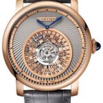 Cartier Rotonde de Cartier Astrocalendaire Watch – 45 mm Pink Gold Case – Gray Dial – Gray Alligator Strap – WHRO0027