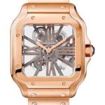 Cartier Santos de Cartier Watch – 39.8 mm Pink Gold Case – Skeleton Dial – WHSA0016