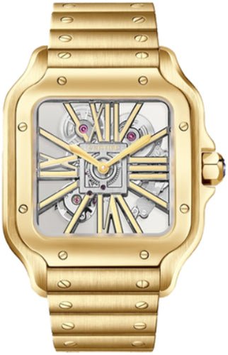 Catier Santos De Cartier Watch – Skeleton Mechanical Movement – WHSA0042