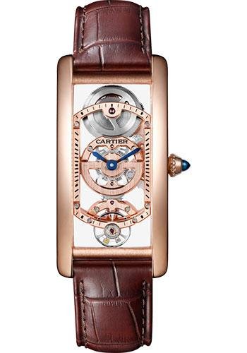 Cartier Tank Cintree Skeleton Watch – Pink Gold Case – Skeleton Dial – Brown Alligator Strap – WHTA0008