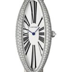 Cartier Baignoire Allongee Watch – 52 mm White Gold Diamond Case – Light Gray Strap – WJBA0009