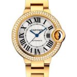 Cartier Ballon Bleu De Cartier Watch – 33 mm Yellow Gold Diamond Case – Diamond Bezel – WJBB0002