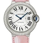 Cartier Ballon Bleu de Cartier Watch – 36 mm White Gold Diamond Case – Pearly Pink Alligator Strap – WJBB0011