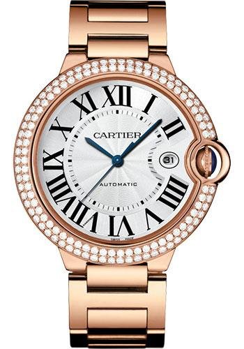Cartier Ballon Bleu de Cartier Watch – 42 mm Pink Gold Diamond Case – White Dial – WJBB0029