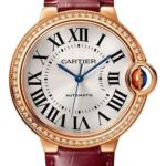 Cartier Ballon Bleu de Cartier Watch – 36 mm Pink Gold Case – Diamond Bezel – Burgundy Alligator Strap – WJBB0034
