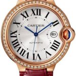 Cartier Ballon Bleu de Cartier Watch – 42 mm Pink Gold Case – Diamond Bezel – Burgundy Alligator Strap – WJBB0035