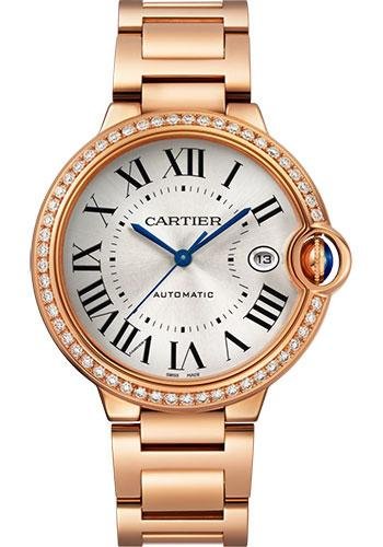 Cartier Ballon Bleu de Cartier Watch – 40 mm Rose Gold Diamond Case – Silvered Dial – Interchangeable Bracelet – WJBB0057
