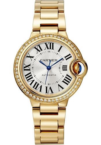 Cartier Ballon Bleu de Cartier Watch – 33 mm Yellow Gold Case – Diamond Bezel – Interchangeable Bracelet – WJBB0069