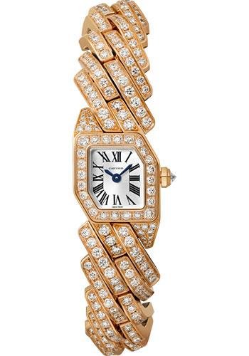Cartier Maillon de Cartier Watch – 16 x 17 mm Pink Gold Case – Silver Dial – Diamond Bracelet – WJBJ0004