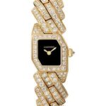 Cartier Maillon de Cartier Watch – 16 x 17 mm Yellow Gold Case – Black Dial – Diamond Bracelet – WJBJ0006