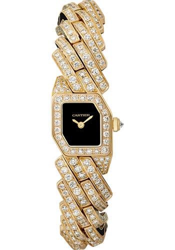 Cartier Maillon de Cartier Watch – 16 x 17 mm Yellow Gold Case – Black Dial – Diamond Bracelet – WJBJ0006