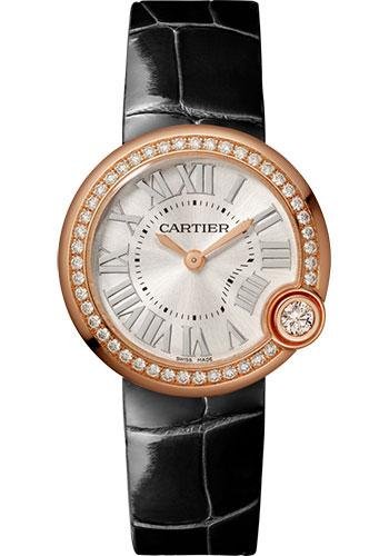Cartier Ballon Blanc de Cartier Watch – 30 mm Pink Gold Case – Diamond Bezel – Black Alligator Strap – WJBL0005