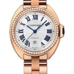 Cartier Cle De Cartier Watch – 31 mm Pink Gold Diamond Case – Diamond Bezel – Silver Dial – WJCL0003