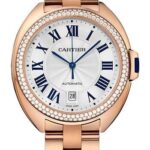 Cartier Cle De Cartier Watch – 40 mm Pink Gold Diamond Case – Diamond Bezel – Silver Dial – WJCL0009
