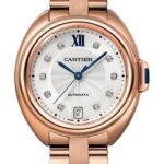 Cartier Cle de Cartier Watch – 35 mm Pink Gold Case – Silvered Flinque Diamond Dial – WJCL0033