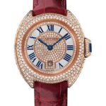 Cartier Cle de Cartier Watch – 31 mm Pink Gold Diamond Case – Pink Gold Diamond Dial – Bourdeau Alligator Strap – WJCL0035