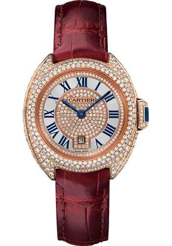 Cartier Cle de Cartier Watch – 31 mm Pink Gold Diamond Case – Pink Gold Diamond Dial – Bourdeau Alligator Strap – WJCL0035